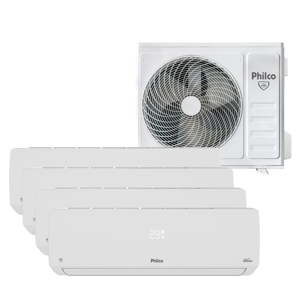 Ar Condicionado Quadri Split Inverter Philco 4x12000 BTU/h Quente e Frio PAC42QV - 220 Volts